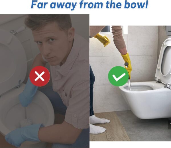 YINGMORE Pumice Stone Toilet Bowl Cleaner Toilet Deep Cleaning,Bathroom Cleaner Brush with Long Handle for Remove Hard Water Stains with Toilet Handle+... - Image 3