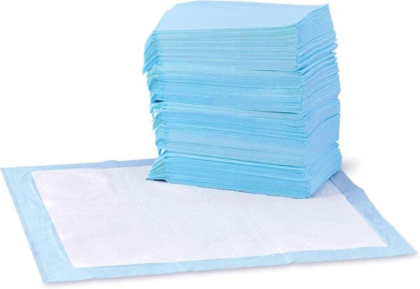 Amazon Basics Dog and Puppy Pee Pads with Leak-Proof Quick-Dry Design for Potty Training, Standard Absorbency, Regular Size, 22 x 22 Inches, Pack of 100,...