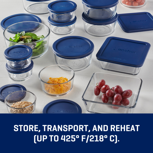 Anchor Hocking Glass Food Storage Containers with Lids, 30 Piece Set