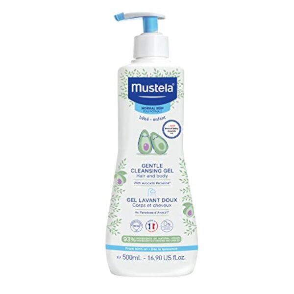 Mustela Baby Gentle Cleansing Gel - Baby Hair & Body Wash - with Natural Avocado fortified with Vitamin B5 - Biodegradable Formula & Tear-Free - 1...