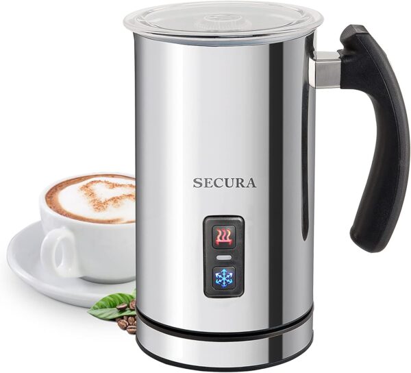 Secura Electric Milk Frother, Automatic Milk Steamer Warm or Cold Foam Maker for Coffee, Cappuccino, Latte, Stainless Steel Milk Warmer with Strix...