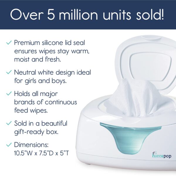 hiccapop Baby Wipe Warmer and Baby Wet Wipes Dispenser | Baby Wipes Warmer for Babies | Diaper Wipe Warmer with Changing Light - Image 2