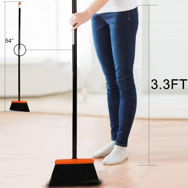 TreeLen Broom and Dustpan Set with 52" Long Handle for Home Kitchen Room Office Lobby Floor Use Upright Stand Up Stand Up Broom with Dustpan Combo - Image 2
