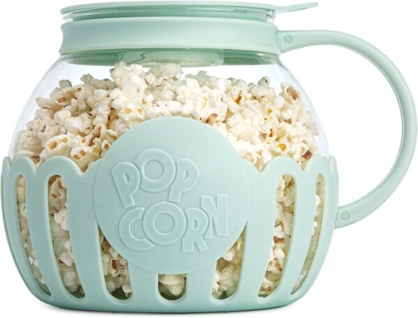 Ecolution Patented Micro-Pop Microwave Popcorn Popper with Temperature Safe Glass, 3-in-1 Lid Measures Kernels and Melts Butter, Made Without BPA,...