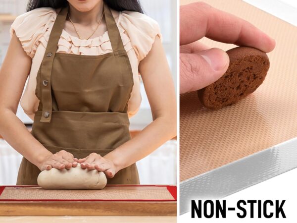 Zulay Kitchen 16.5"x11.6" 2-Pack Silicone Baking Mat Sheet - Reusable Silicone Baking Sheet - Easy & Convenient Nonstick Baking Supplies -... - Image 3