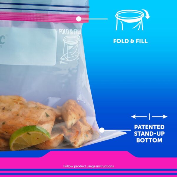 Ziploc Food Storage and Sandwich Bags Variety Pack, Stay Open Design with Stand-Up Bottom, Easy to Fill, 166 Bags Total - Image 3