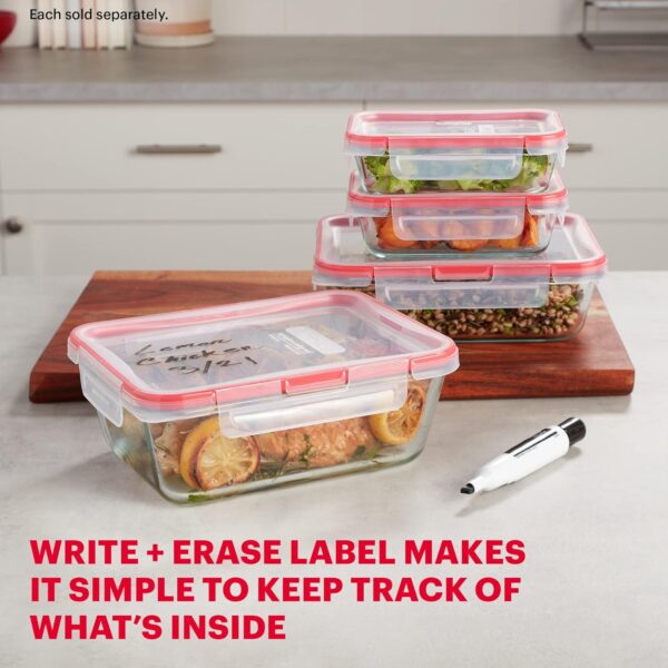 Pyrex Freshlock Glass Food Storage Container, Airtight & Leakproof Locking Lids, Freezer Dishwasher Microwave Safe, 8 Cup - Image 2