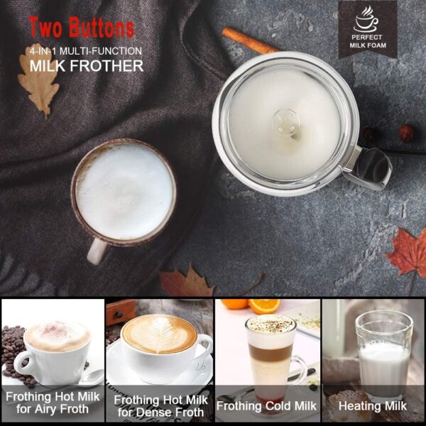 Secura Electric Milk Frother, Automatic Milk Steamer Warm or Cold Foam Maker for Coffee, Cappuccino, Latte, Stainless Steel Milk Warmer with Strix... - Image 2