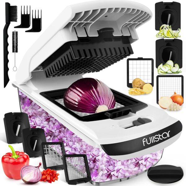 Fullstar Vegetable Chopper - Food Chopper - Onion Chopper - Vegetable Slicer & Spiralizer - Veggie Chopper with Container - Kitchen Gadgets - Home...