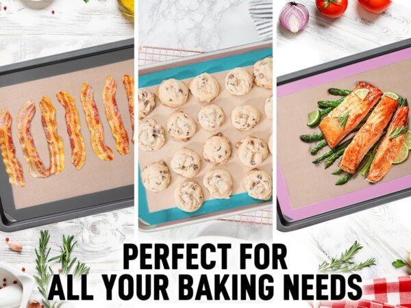 Zulay Kitchen 16.5"x11.6" 2-Pack Silicone Baking Mat Sheet - Reusable Silicone Baking Sheet - Easy & Convenient Nonstick Baking Supplies -... - Image 2