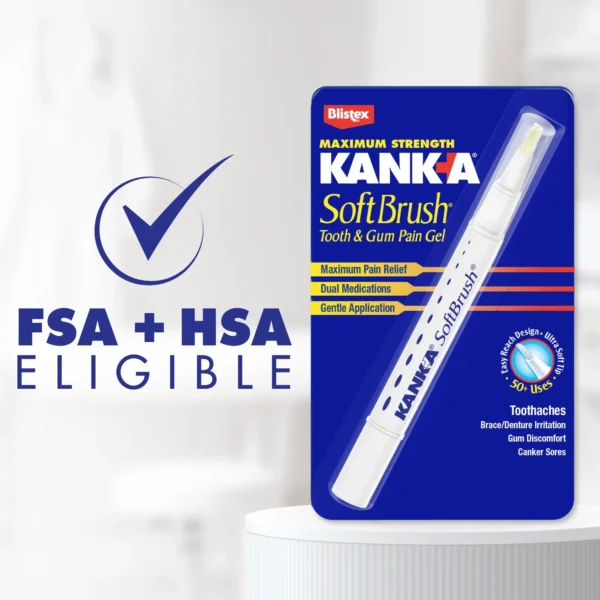 Kank-A SoftBrush Tooth/Mouth Pain Gel for Canker Sores, Maximum Strength - Image 3