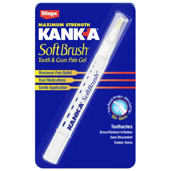 Kank-A SoftBrush Tooth/Mouth Pain Gel for Canker Sores, Maximum Strength