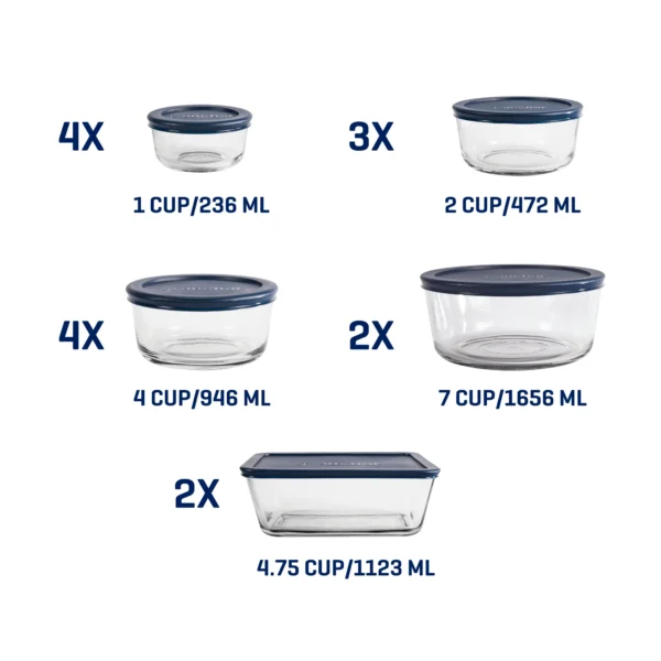 Anchor Hocking Glass Food Storage Containers with Lids, 30 Piece Set - Image 2